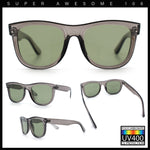Curved Concave Face Oversized Horn Rim Plastic Retro Sunglasses