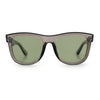 Curved Concave Face Oversized Horn Rim Plastic Retro Sunglasses