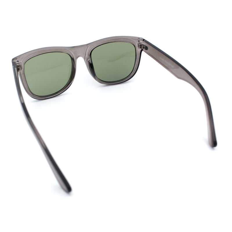 Curved Concave Face Oversized Horn Rim Plastic Retro Sunglasses