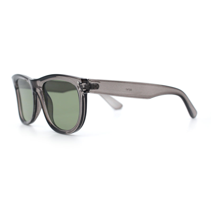Curved Concave Face Oversized Horn Rim Plastic Retro Sunglasses