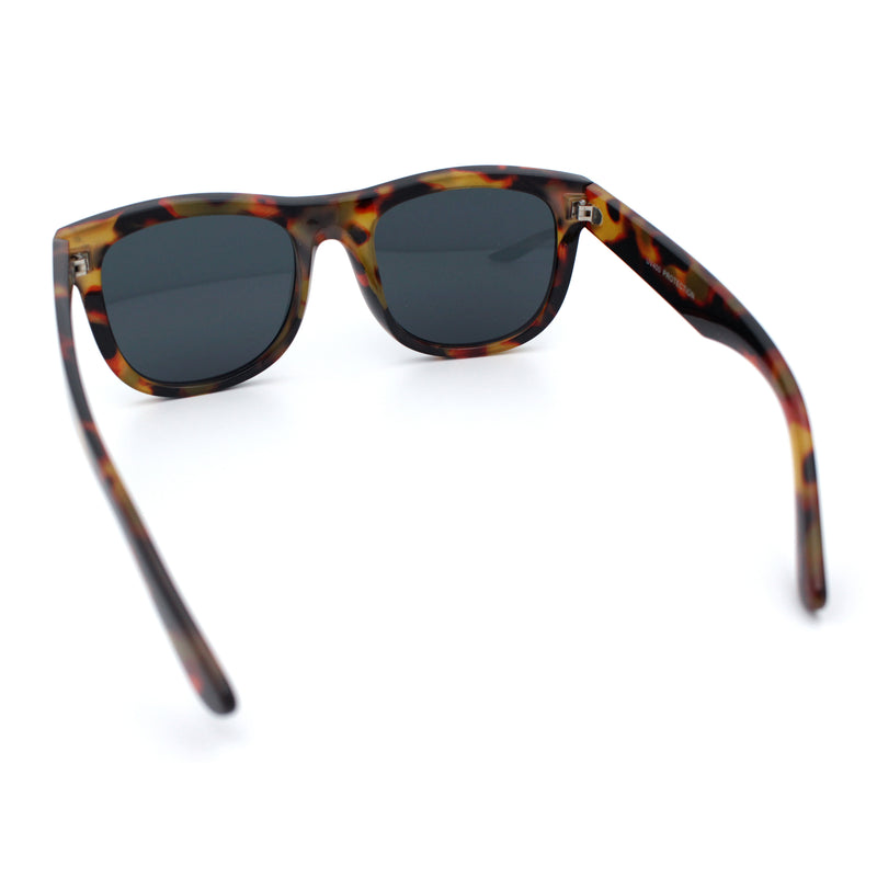 Curved Concave Face Oversized Horn Rim Plastic Retro Sunglasses