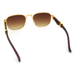 Mens Luxury Oversize Wood Buff Rectangle OG Gangster Sunglasses