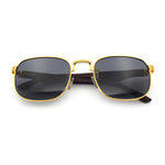 Mens Luxury Oversize Wood Buff Rectangle OG Gangster Sunglasses