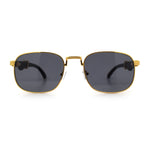 Mens Luxury Oversize Wood Buff Rectangle OG Gangster Sunglasses