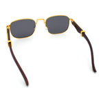 Mens Luxury Oversize Wood Buff Rectangle OG Gangster Sunglasses