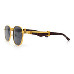 Mens Luxury Oversize Wood Buff Rectangle OG Gangster Sunglasses