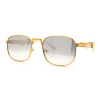 Mens Luxury Oversize Wood Buff Rectangle OG Gangster Sunglasses