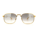 Mens Luxury Oversize Wood Buff Rectangle OG Gangster Sunglasses