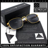 Mens Luxury Oversize Wood Buff Rectangle OG Gangster Sunglasses