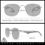 Mens Luxury Oversize Wood Buff Rectangle OG Gangster Sunglasses