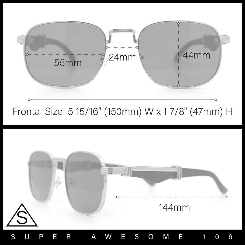 Mens Luxury Oversize Wood Buff Rectangle OG Gangster Sunglasses