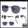 Mens Luxury Oversize Wood Buff Rectangle OG Gangster Sunglasses