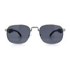 Mens Luxury Oversize Wood Buff Rectangle OG Gangster Sunglasses