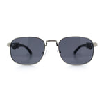Mens Luxury Oversize Wood Buff Rectangle OG Gangster Sunglasses