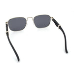 Mens Luxury Oversize Wood Buff Rectangle OG Gangster Sunglasses