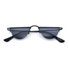 Funky Cropped Half Circle Flat Top Half Metal Rim Hippie Sunglasses