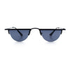 Funky Cropped Half Circle Flat Top Half Metal Rim Hippie Sunglasses