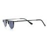 Funky Cropped Half Circle Flat Top Half Metal Rim Hippie Sunglasses