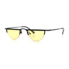 Funky Cropped Half Circle Flat Top Half Metal Rim Hippie Sunglasses
