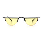 Funky Cropped Half Circle Flat Top Half Metal Rim Hippie Sunglasses