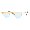 Funky Cropped Half Circle Flat Top Half Metal Rim Hippie Sunglasses