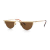 Funky Cropped Half Circle Flat Top Half Metal Rim Hippie Sunglasses