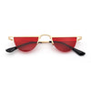 Funky Cropped Half Circle Flat Top Half Metal Rim Hippie Sunglasses