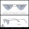 Funky Cropped Half Circle Flat Top Half Metal Rim Hippie Sunglasses