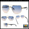 Mens Luxury Mobster Beveled Edge Lens Metal Rim Fashion Sunglasses