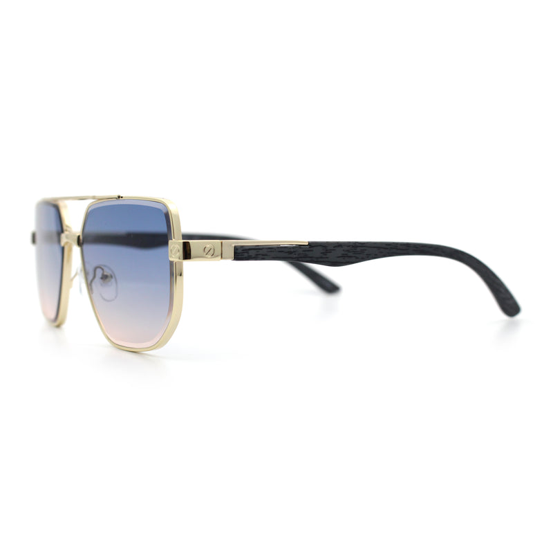 Mens Luxury Mobster Beveled Edge Lens Metal Rim Fashion Sunglasses