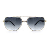 Mens Luxury Mobster Beveled Edge Lens Metal Rim Fashion Sunglasses