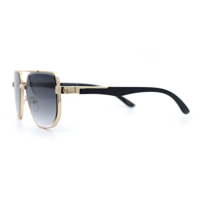 Mens Luxury Mobster Beveled Edge Lens Metal Rim Fashion Sunglasses