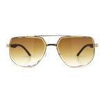 Mens Luxury Mobster Beveled Edge Lens Metal Rim Fashion Sunglasses
