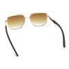 Mens Luxury Mobster Beveled Edge Lens Metal Rim Fashion Sunglasses
