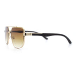 Mens Luxury Mobster Beveled Edge Lens Metal Rim Fashion Sunglasses