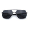Mens Luxury Mobster Beveled Edge Lens Metal Rim Fashion Sunglasses