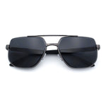Mens Luxury Mobster Beveled Edge Lens Metal Rim Fashion Sunglasses