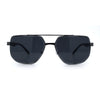 Mens Luxury Mobster Beveled Edge Lens Metal Rim Fashion Sunglasses