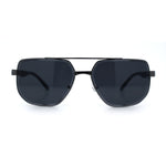 Mens Luxury Mobster Beveled Edge Lens Metal Rim Fashion Sunglasses