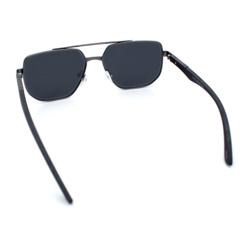 Mens Luxury Mobster Beveled Edge Lens Metal Rim Fashion Sunglasses