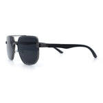 Mens Luxury Mobster Beveled Edge Lens Metal Rim Fashion Sunglasses