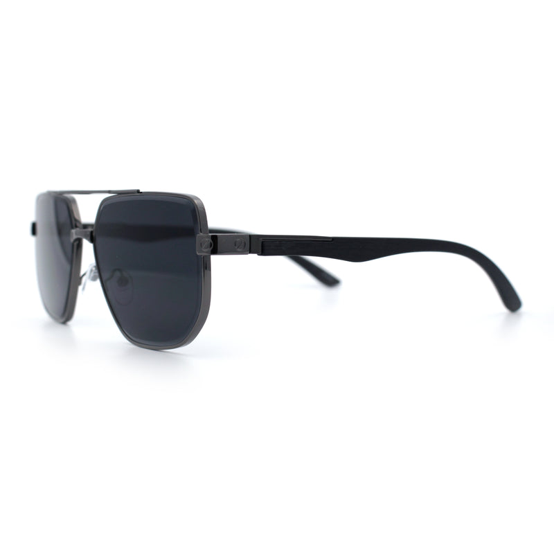 Mens Luxury Mobster Beveled Edge Lens Metal Rim Fashion Sunglasses