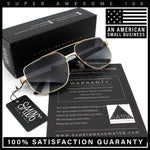 Mens Luxury Mobster Beveled Edge Lens Metal Rim Fashion Sunglasses