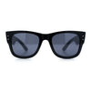 Locs Mens All Black Bold Gothic Logo Horn Rim Plastic Sunglasses