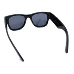 Locs Mens All Black Bold Gothic Logo Horn Rim Plastic Sunglasses