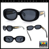 Womens Metal Chain Jewel Arm Oval Rectangle Mod Plastic Sunglasses