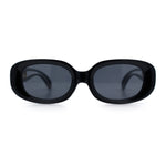 Womens Metal Chain Jewel Arm Oval Rectangle Mod Plastic Sunglasses