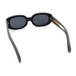Womens Metal Chain Jewel Arm Oval Rectangle Mod Plastic Sunglasses