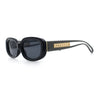 Womens Metal Chain Jewel Arm Oval Rectangle Mod Plastic Sunglasses
