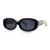 Womens Metal Chain Jewel Arm Oval Rectangle Mod Plastic Sunglasses